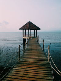 Wooden pier on sea