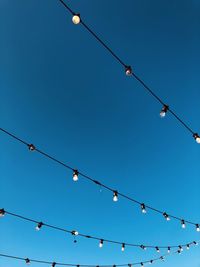 Low angle view of cables against clear sky