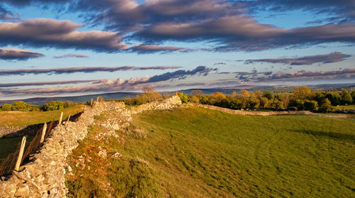 Marton scar at sunset. pennine moors, east lancashire. boulsworth hill.