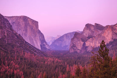 Scenic view of mountain range against sky