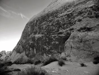 Low angle view of rock formations