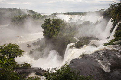 Scenic view of waterfall