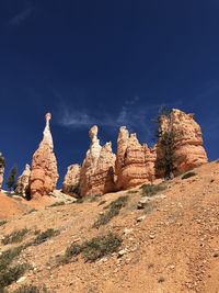 Rock formations against blue sky