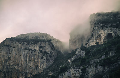 Scenic view of rocky mountains against sky