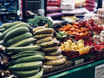 Various fruits for sale at market stall