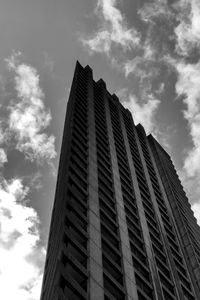 Low angle view of modern building against sky