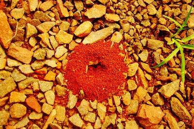 Full frame shot of orange stone wall