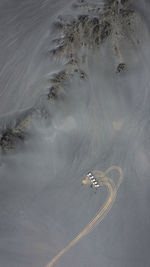 High angle view of cars on beach