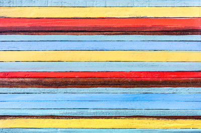 Full frame shot of multi colored wooden wall