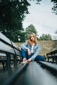 Portrait of woman sitting in car