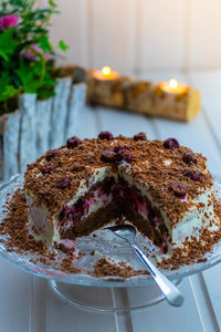 Close-up of cake in plate