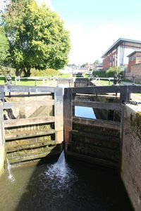 View of canal along buildings