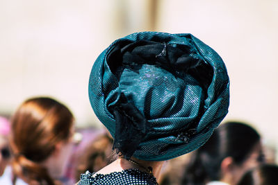 Close-up of woman wearing turban