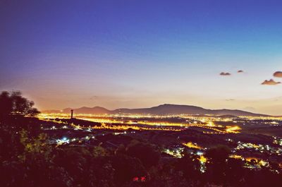 Landscape with mountain range in background