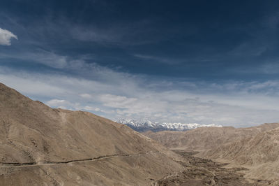 Scenic view of desert against sky