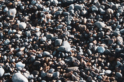 Full frame shot of pebbles on beach