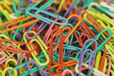 Full frame shot of multi colored ribbons