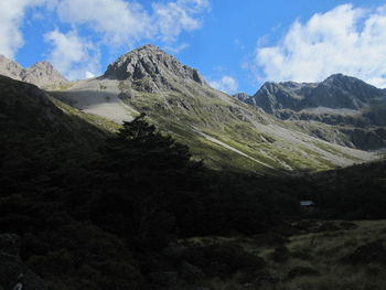 Scenic view of mountains against sky