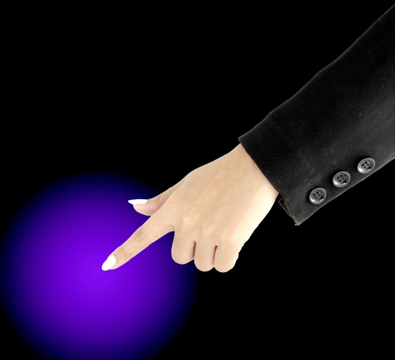 CLOSE-UP OF HAND AGAINST ILLUMINATED GRAY BACKGROUND