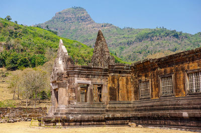 View of temple against mountain