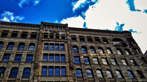 Low angle view of building against clear sky