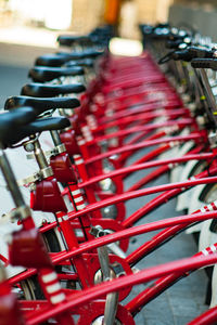 Close up of red wheel