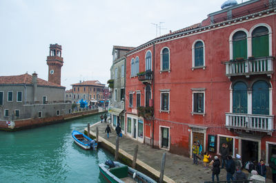 View of buildings in canal