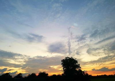 Low angle view of sky at sunset