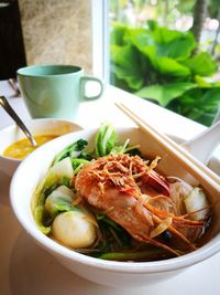 Close-up of seafood in plate