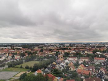 High angle view of townscape  orebro against sky