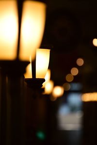 Close-up of illuminated lamp