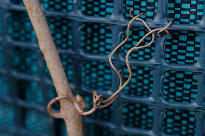 Close-up of metal gate