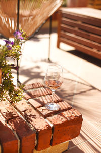 Close-up of wine glass on table