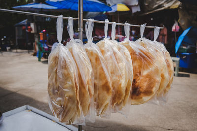 Close-up of fish for sale at market stall