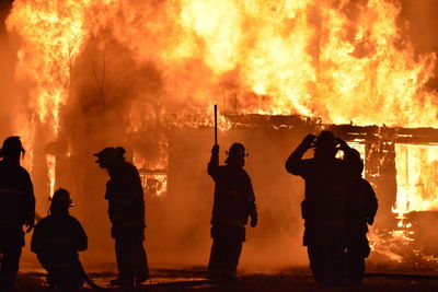 Abandoned house on fire