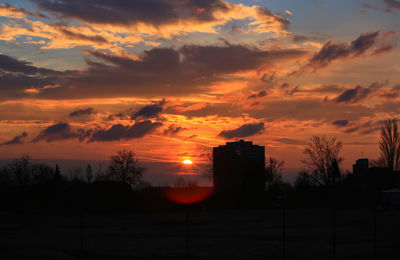 Scenic view of sunset sky during sunrise