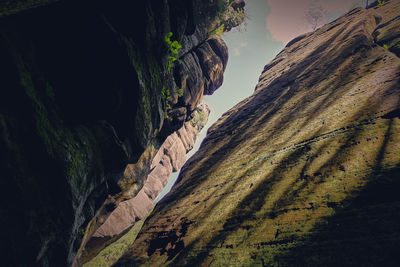 Scenic view of rock formations against sky