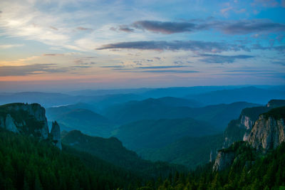 Scenic view of landscape against sky during sunset