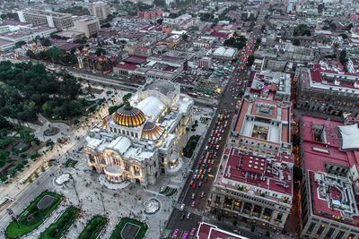 High angle shot of cityscape