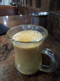 Close-up of coffee on table