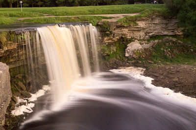 Scenic view of waterfall