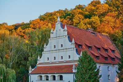 Low angle view of old building against sky