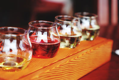 Close-up of wine glass on table