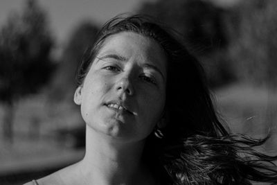 Close-up portrait of a young woman