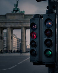 View of traffic sign on road