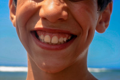 Close-up portrait of smiling boy