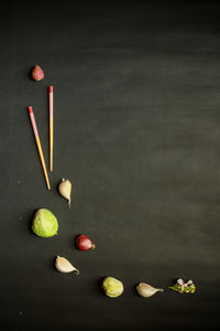 High angle view of fruits on table
