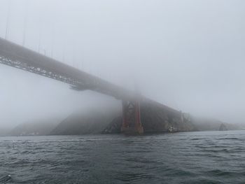 Bridge over sea against sky