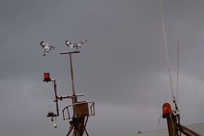 Low angle view of street light against sky