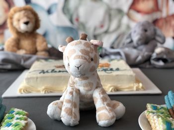 Close-up of stuffed toy on table